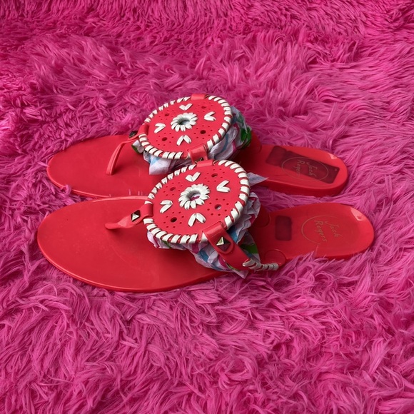 Jack Rogers Georgica jelly sandals in coral size 9 - Picture 4 of 9